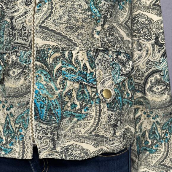 Earthy Retro Boho Stretch Jacket Small Edgy Rocker Classic Versatile Casual Arts - Picture 4 of 8